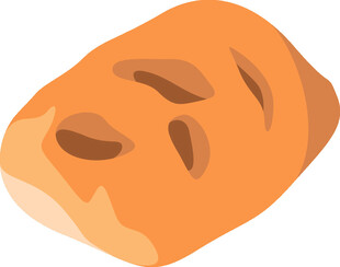 卡通风格的美味面包
