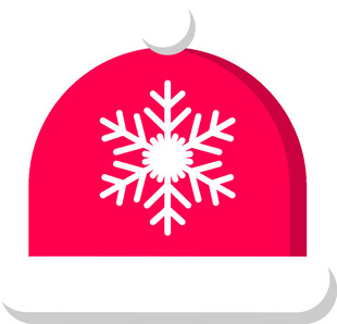 红色雪花图案圣诞帽