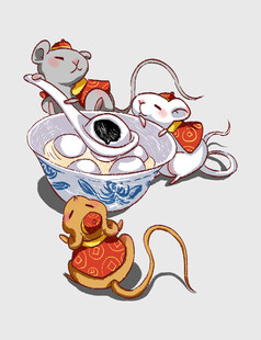 鼠年吉祥鼠戏传统器物