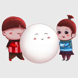 小孩与可爱汤圆欢乐相伴