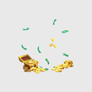 宝箱金币洒落场景