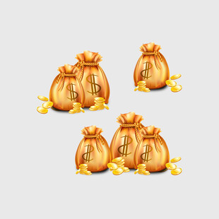 金币满袋财富象征图