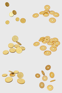 散落的金色硬币