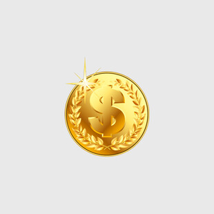 金色美元金币图标