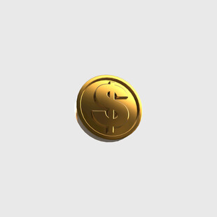 金色美元符号硬币