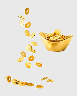 金元宝与散落金币画面