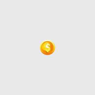 金色美元符号金币图标
