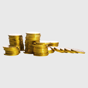 堆叠的金色硬币