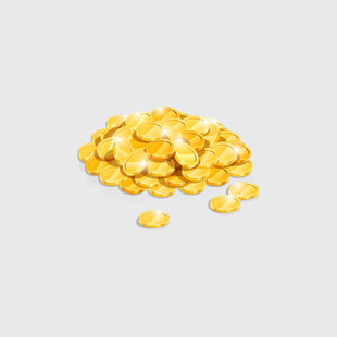 一堆金币散落