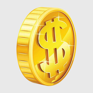 金色美元硬币图标