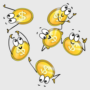 可爱金币卡通形象