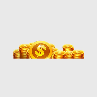 金币堆叠展现财富元素