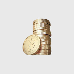 堆叠的金色美元硬币