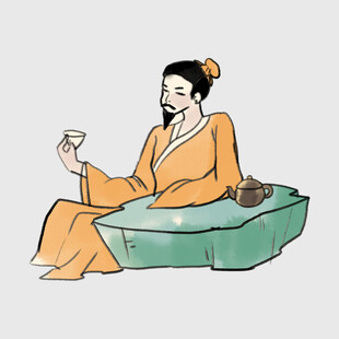 古装女子优雅品茶图