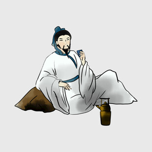 古代文人闲适饮酒图