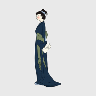 身着和服的优雅日本女子