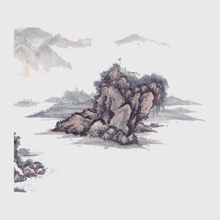 水墨山石图