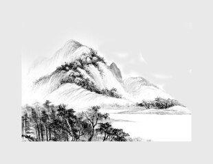 水墨山水图