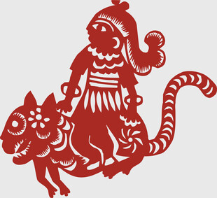 剪纸虎娃形象