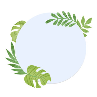 圆形绿植边框装饰图案