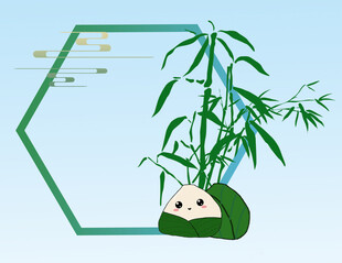 熊猫抱竹边框