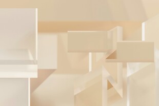简约几何立体建筑场景