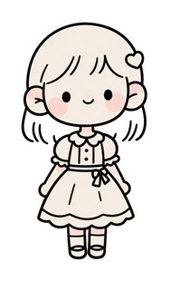 卡通小女孩简笔画