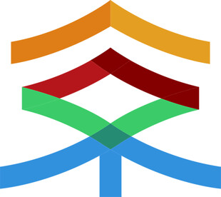 多彩几何交织标志图案