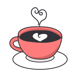 爱心咖啡杯插画