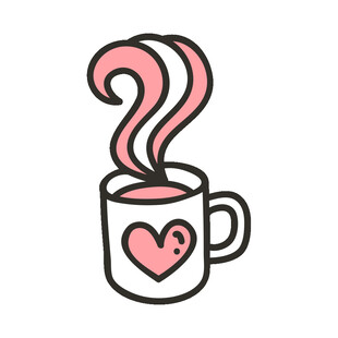 爱心咖啡杯插画