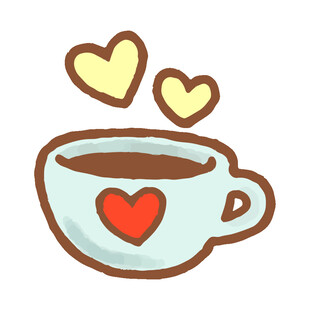 爱心咖啡杯插画