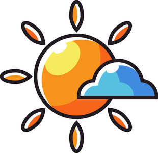太阳与云朵图标