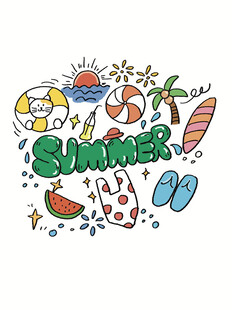 夏日元素插画
