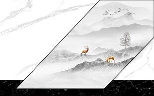 大理石纹山水