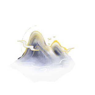 水墨风格山峦云雾图