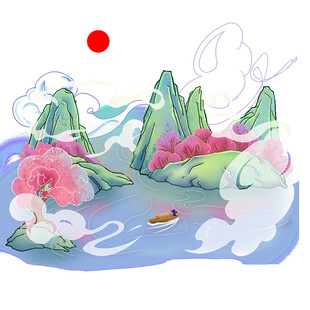 山水泛舟图