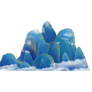 梦幻蓝色山峦云雾景观