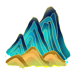 彩色山峦插画