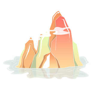 彩色山峦插画