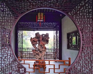 中式庭院拱门景观