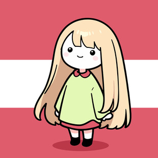 长发萌系女孩卡通形象