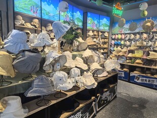 多样帽子陈列展示