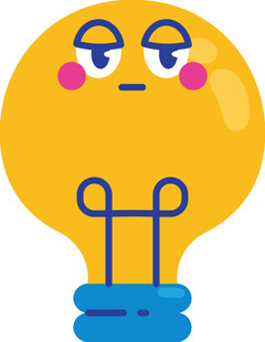 可爱表情的卡通灯泡形象