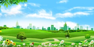 蓝天白云绿草地