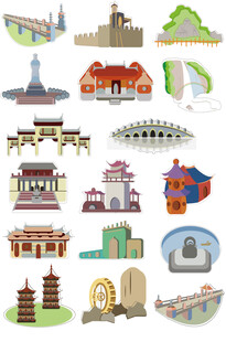各地特色建筑图标集合