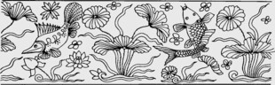 黑白花卉昆虫插画图案