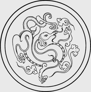 圆形龙纹传统图案设计