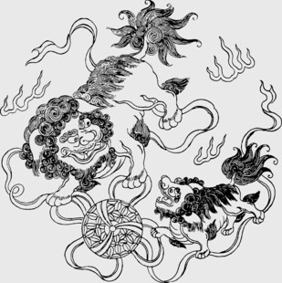 传统双龙戏珠图案设计