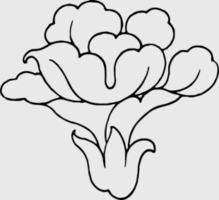 手绘线条花卉图案