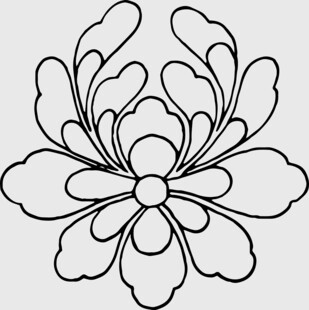 简约线条花卉图案设计
